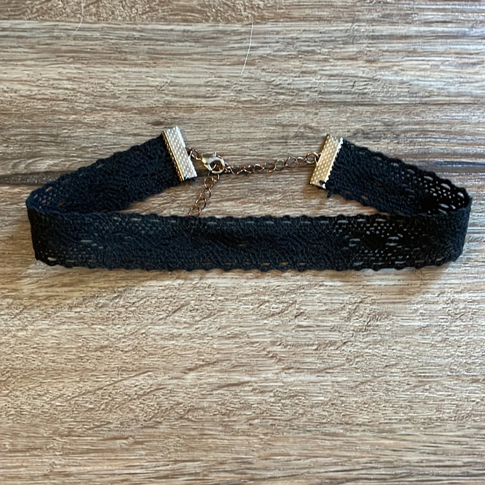 Charming Charlie Black Lace Choker Necklace